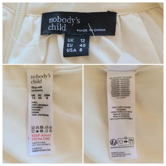 Nobody's Child | Ivory Bohana Ruffle Tie-Neck Flowing Midi Dress US 8 - Picture 7 of 8